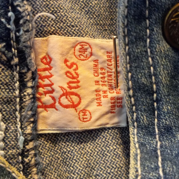 Infant Girls 24M Little Ones Denim Blue Jean Overalls Embroidered - Picture 3 of 11